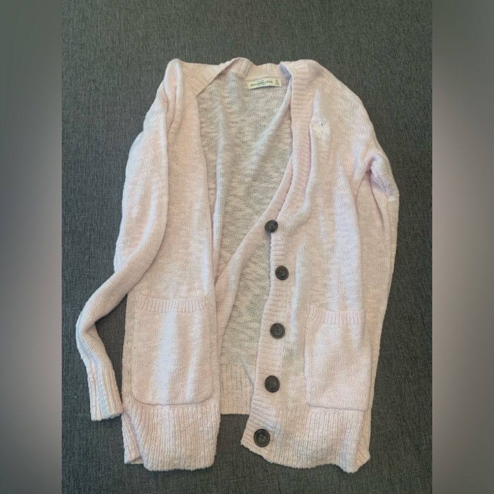 Abercrombie Light Pink Cardigan Sweater